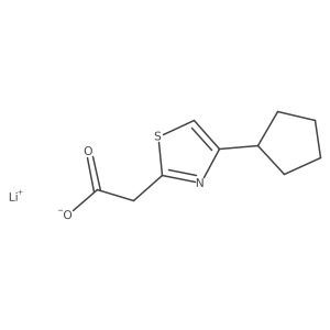 Lithium(1+) ion 2-(4-cyclopentyl-1,3-thiazol-2-yl)acetate Structure