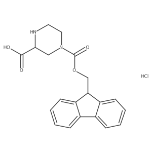 (R)-4-(((9H-Fluoren-9-yl)methoxy)carbonyl)piperazine-2-carboxylicacidhydrochloride Structure