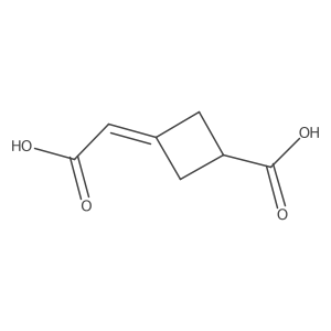 3-(Carboxymethylidene)cyclobutane-1-carboxylic acid结构式