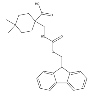 1-[({[(9H-fluoren-9-yl)methoxy]carbonyl}amino)methyl]-4,4-dimethylcyclohexane-1-carboxylic acid Structure