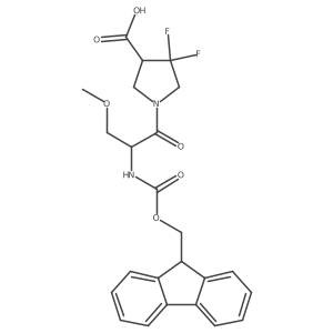 1-[(2S)-2-({[(9H-fluoren-9-yl)methoxy]carbonyl}amino)-3-methoxypropanoyl]-4,4-difluoropyrrolidine-3-carboxylic acid Structure