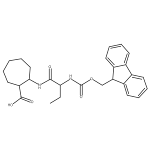 2-[(2S)-2-({[(9H-fluoren-9-yl)methoxy]carbonyl}amino)butanamido]cycloheptane-1-carboxylic acid Structure