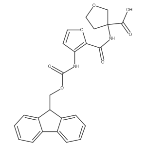 3-[3-({[(9H-fluoren-9-yl)methoxy]carbonyl}amino)furan-2-amido]oxolane-3-carboxylic acid结构式