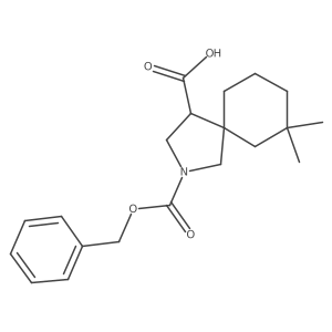 2-[(Benzyloxy)carbonyl]-7,7-dimethyl-2-azaspiro[4.5]decane-4-carboxylic acid结构式