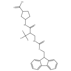 3-{2-[({[(9H-fluoren-9-yl)methoxy]carbonyl}amino)methyl]-3,3,3-trifluoropropanamido}cyclopentane-1-carboxylic acid Structure