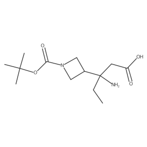 3-Amino-3-{1-[(tert-butoxy)carbonyl]azetidin-3-yl}pentanoic acid结构式