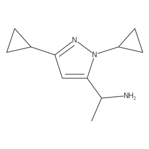 1-(1,3-dicyclopropyl-1H-pyrazol-5-yl)ethan-1-amine结构式