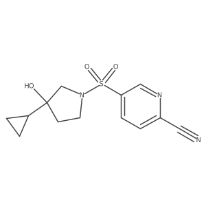 5-[(3-Cyclopropyl-3-hydroxypyrrolidin-1-yl)sulfonyl]pyridine-2-carbonitrile结构式