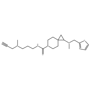 N-[3-[Methyl(prop-2-ynyl)amino]propyl]-2-[methyl(1,3-thiazol-2-ylmethyl)amino]-6-azaspiro[2.5]octane-6-carboxamide Structure