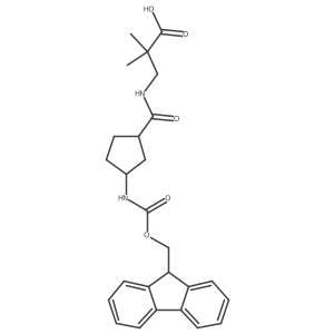 rac-3-{[(1R,3S)-3-({[(9H-fluoren-9-yl)methoxy]carbonyl}amino)cyclopentyl]formamido}-2,2-dimethylpropanoic acid Structure