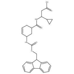 rac-3-cyclopropyl-3-{[(1R,5S)-5-({[(9H-fluoren-9-yl)methoxy]carbonyl}amino)cyclohex-3-en-1-yl]formamido}propanoic acid结构式