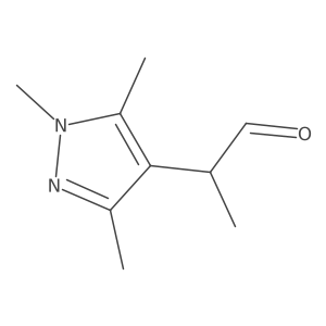 2-(trimethyl-1H-pyrazol-4-yl)propanal Structure