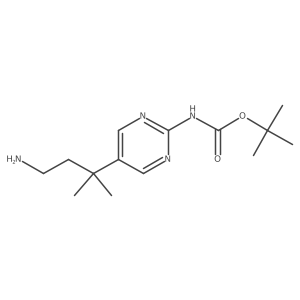 tert-butyl N-[5-(4-amino-2-methylbutan-2-yl)pyrimidin-2-yl]carbamate Structure