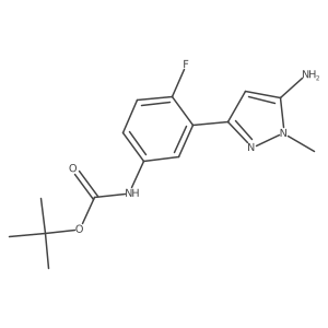 tert-butyl N-[3-(5-amino-1-methyl-1H-pyrazol-3-yl)-4-fluorophenyl]carbamate Structure