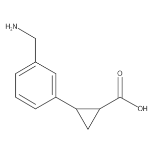 rac-(1R,2R)-2-[3-(aminomethyl)phenyl]cyclopropane-1-carboxylic acid结构式