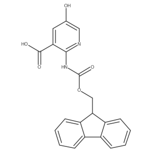 2-({[(9H-fluoren-9-yl)methoxy]carbonyl}amino)-5-hydroxypyridine-3-carboxylic acid结构式