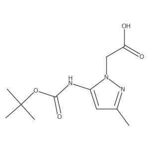 2-(5-{[(tert-butoxy)carbonyl]amino}-3-methyl-1H-pyrazol-1-yl)acetic acid结构式