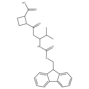 1-[(3S)-3-({[(9H-fluoren-9-yl)methoxy]carbonyl}amino)-4-methylpentanoyl]azetidine-2-carboxylic acid Structure
