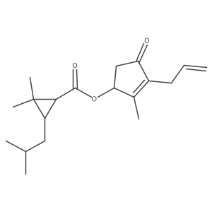 3-Allyl-2-methyl-4-oxocyclopent-2-en-1-yl (1S,3S)-3-isobutyl-2,2-dimethylcyclopropanecarboxylate Structure