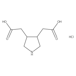 2-[(3S,4S)-4-(Carboxymethyl)pyrrolidin-3-yl]acetic acid;hydrochloride结构式