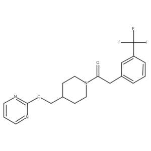 1-{4-[(Pyrimidin-2-yloxy)methyl]piperidin-1-yl}-2-[3-(trifluoromethyl)phenyl]ethan-1-one结构式