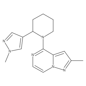 2-(1-methyl-1H-pyrazol-4-yl)-1-{2-methylpyrazolo[1,5-a]pyrazin-4-yl}piperidine结构式