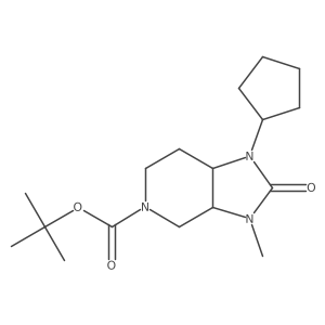 (3AR,7aS)-tert-butyl 1-cyclopentyl-3-methyl-2-oxohexahydro-1H-imidazo[4,5-c]pyridine-5(6H)-carboxylate Structure