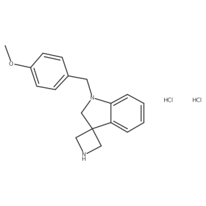 1-[(4-Methoxyphenyl)methyl]spiro[2H-indole-3,3'-azetidine];dihydrochloride Structure
