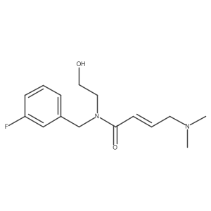 (2E)-4-(dimethylamino)-N-[(3-fluorophenyl)methyl]-N-(2-hydroxyethyl)but-2-enamide Structure