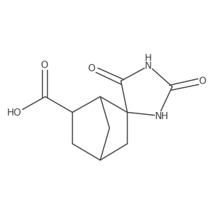 (1S,2R,4R,6S)-2',5'-Dioxospiro[bicyclo[2.2.1]heptane-6,4'-imidazolidine]-2-carboxylic acid Structure