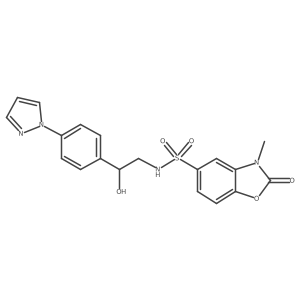N-{2-hydroxy-2-[4-(1H-pyrazol-1-yl)phenyl]ethyl}-3-methyl-2-oxo-2,3-dihydro-1,3-benzoxazole-5-sulfonamide Structure
