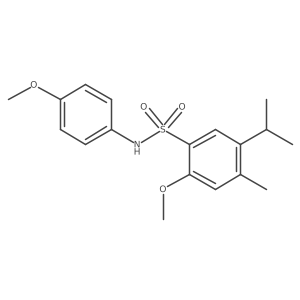2-methoxy-N-(4-methoxyphenyl)-4-methyl-5-(propan-2-yl)benzene-1-sulfonamide结构式