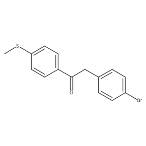 2-(4-Bromophenyl)-1-(4-methylthiophenyl)ethanone结构式