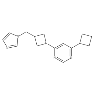 4-cyclobutyl-6-{3-[(1H-imidazol-1-yl)methyl]azetidin-1-yl}pyrimidine结构式