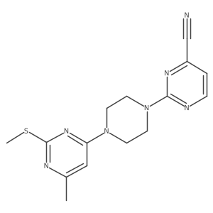 2-{4-[6-Methyl-2-(methylsulfanyl)pyrimidin-4-yl]piperazin-1-yl}pyrimidine-4-carbonitrile Structure