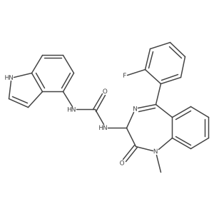 1-[5-(2-fluorophenyl)-1-methyl-2-oxo-2,3-dihydro-1H-1,4-benzodiazepin-3-yl]-3-(1H-indol-4-yl)urea Structure