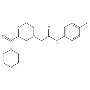 N-(4-fluorophenyl)-2-[2-(morpholine-4-carbonyl)morpholin-4-yl]acetamide结构式