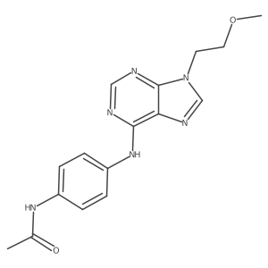 N-(4-{[9-(2-methoxyethyl)-9H-purin-6-yl]amino}phenyl)acetamide结构式