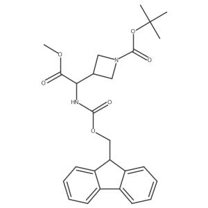 tert-butyl 3-[1-({[(9H-fluoren-9-yl)methoxy]carbonyl}amino)-2-methoxy-2-oxoethyl]azetidine-1-carboxylate Structure