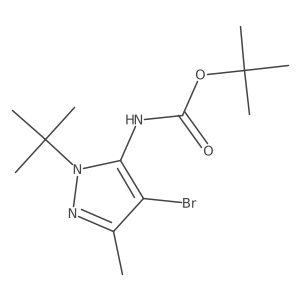 tert-butyl N-(4-bromo-1-tert-butyl-3-methyl-1H-pyrazol-5-yl)carbamate结构式