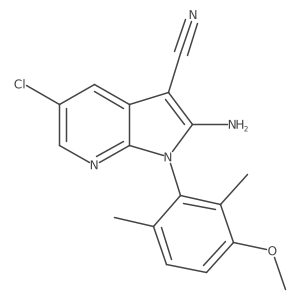 2-Amino-5-chloro-1-(3-methoxy-2,6-dimethylphenyl)-1H-pyrrolo[2,3-b]pyridine-3-carbonitrile结构式