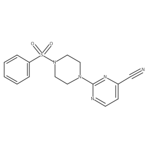 2-[4-(Benzenesulfonyl)piperazin-1-yl]pyrimidine-4-carbonitrile Structure