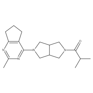 2-methyl-1-(5-{2-methyl-5H,6H,7H-cyclopenta[d]pyrimidin-4-yl}-octahydropyrrolo[3,4-c]pyrrol-2-yl)propan-1-one结构式