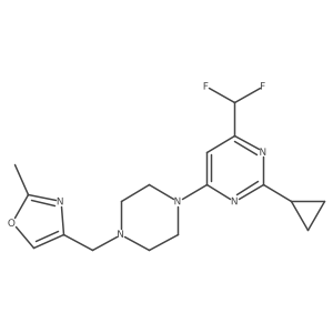 2-Cyclopropyl-4-(difluoromethyl)-6-{4-[(2-methyl-1,3-oxazol-4-yl)methyl]piperazin-1-yl}pyrimidine结构式