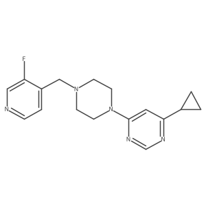 4-Cyclopropyl-6-{4-[(3-fluoropyridin-4-yl)methyl]piperazin-1-yl}pyrimidine结构式