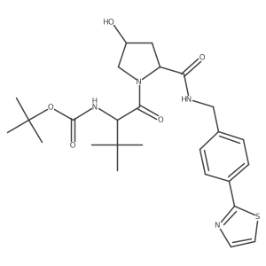 tert-butyl N-[(2S)-1-[(2S,4R)-4-hydroxy-2-({[4-(1,3-thiazol-2-yl)phenyl]methyl}carbamoyl)pyrrolidin-1-yl]-3,3-dimethyl-1-oxobutan-2-yl]carbamate Structure