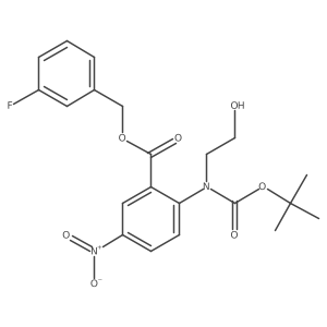 (3-Fluorophenyl)methyl 2-{[(tert-butoxy)carbonyl](2-hydroxyethyl)amino}-5-nitrobenzoate结构式