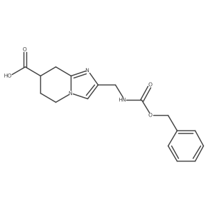 2-({[(benzyloxy)carbonyl]amino}methyl)-5H,6H,7H,8H-imidazo[1,2-a]pyridine-7-carboxylic acid结构式
