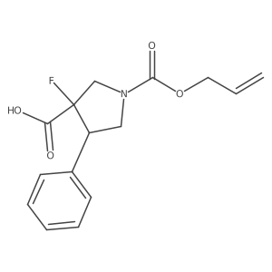 rac-(3R,4S)-3-fluoro-4-phenyl-1-[(prop-2-en-1-yloxy)carbonyl]pyrrolidine-3-carboxylic acid结构式
