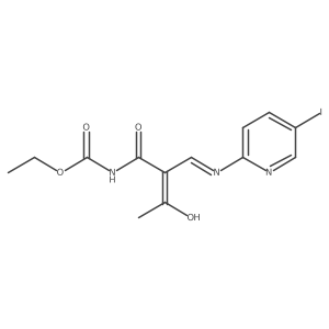 ethyl N-[(2E)-2-{[(5-iodopyridin-2-yl)amino]methylidene}-3-oxobutanoyl]carbamate结构式